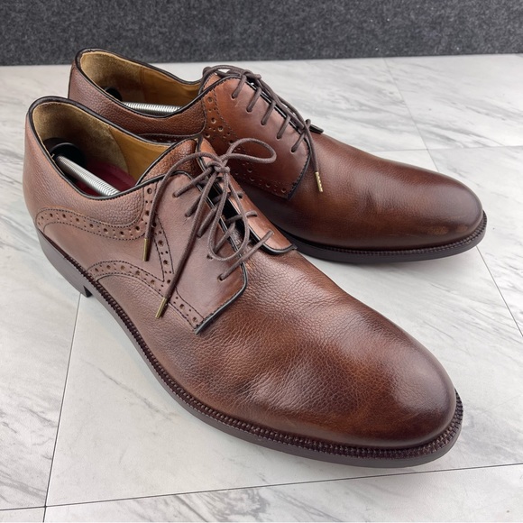 Johnston & Murphy Brown Leather Saddle Brogue Derby Mens Size 13 M - Picture 5 of 15